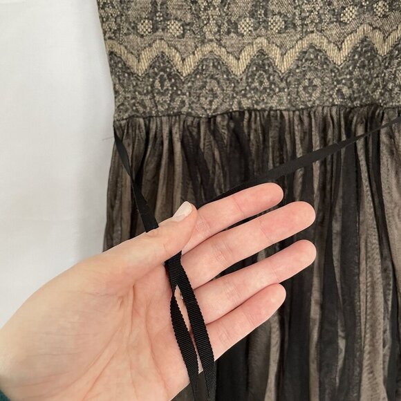 Weston Wear Anthropologie boho black tan knit dress women's size XS sleeveless - Picture 12 of 12